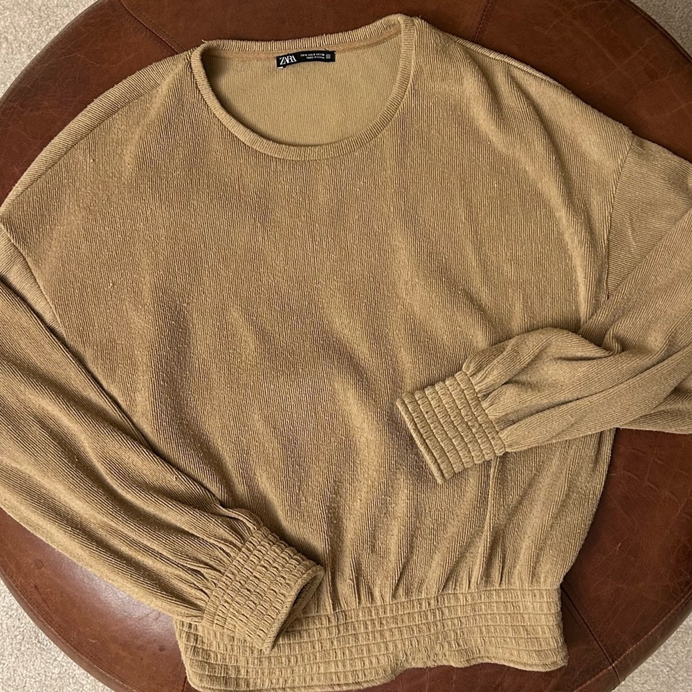 Zara Camel Knit Top